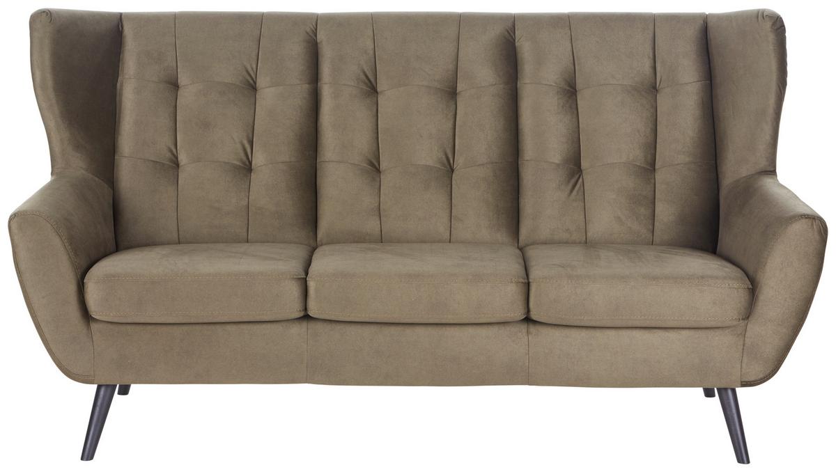 Canapea cu 3 locuri LAHTI - măsliniu, Modern, lemn/textil (193/102/90cm) - Luca Bessoni