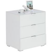 SZAFKA NOCNA VEGAS - biały/kolor chromowy, Design, materiał drewnopochodny/tworzywo sztuczne (50/56/42cm) - Novel