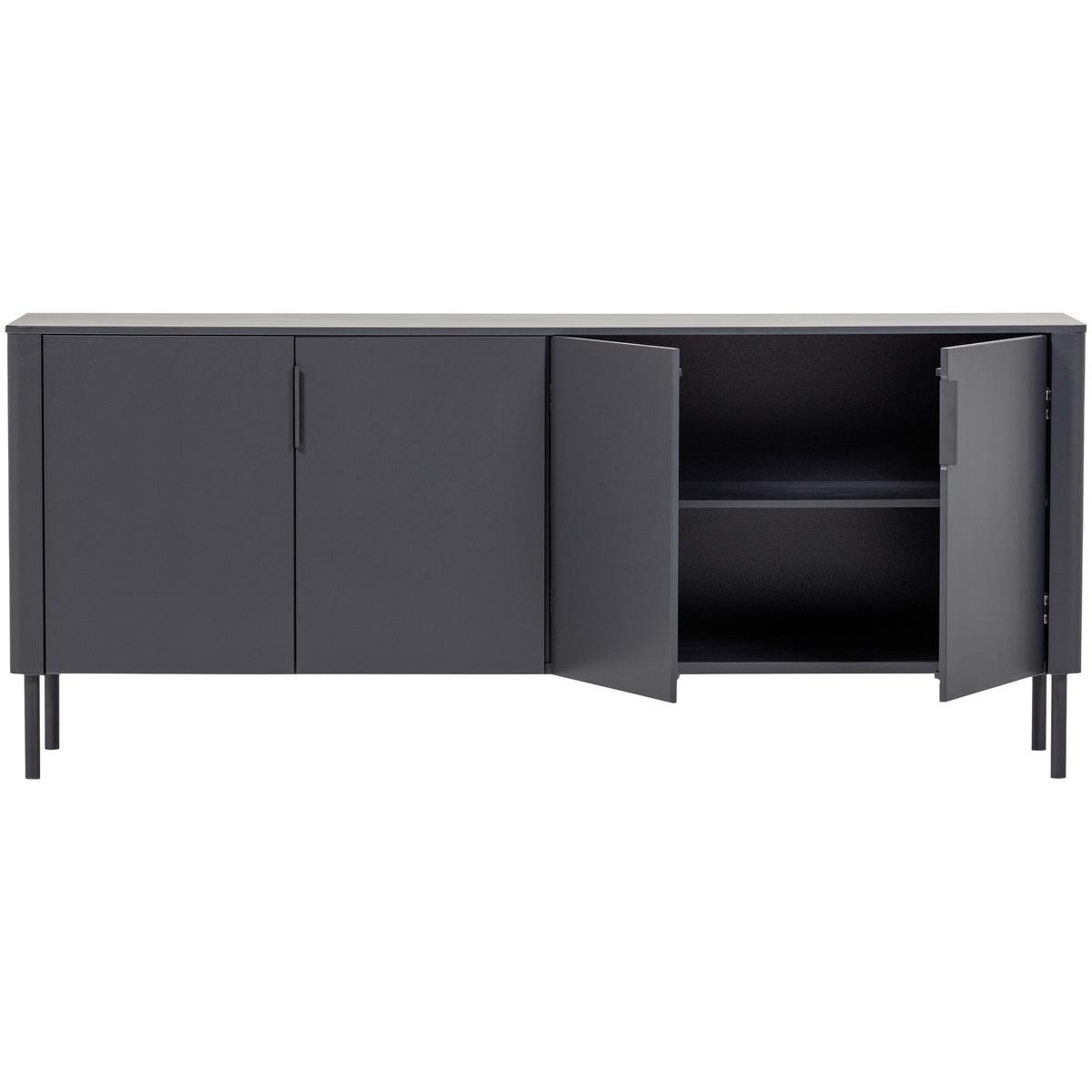 Sideboard Gunnar Schwarz B: 201 cm - Schwarz, Design, Holz/Metall (201/85/44cm) - Livetastic