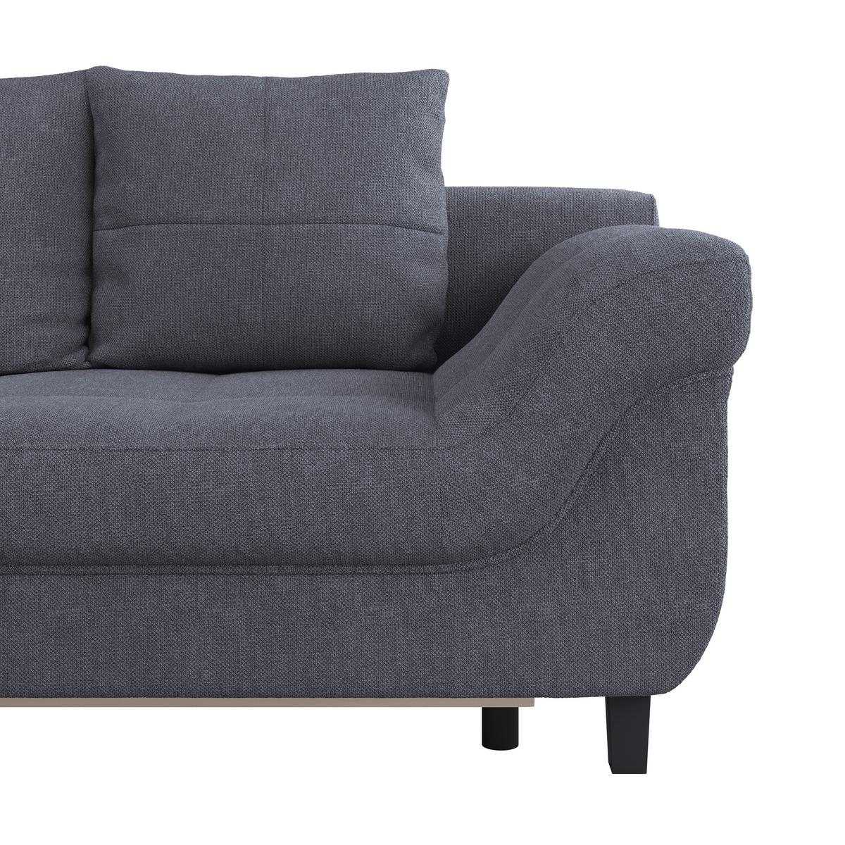 Kutna Garnitura Mendoza - crna/antracit, Design, tekstil/drvo (197/309cm) - Modern Living