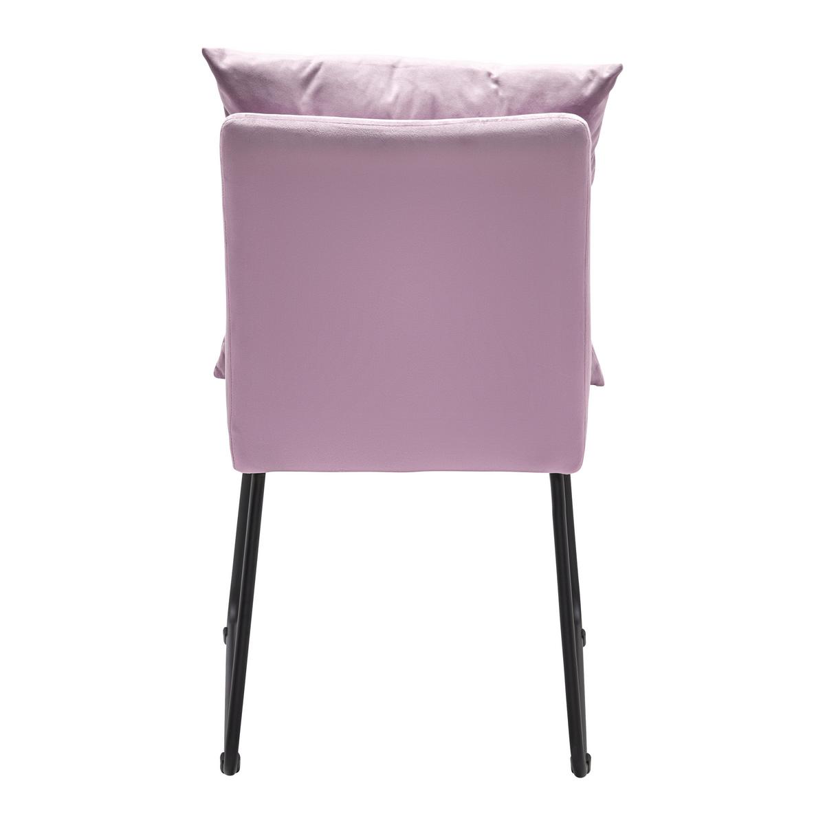 Stol Bono, Roza, Žamet - roza/črna, Moderno, kovina/tekstil (44/90/58cm) - Modern Living