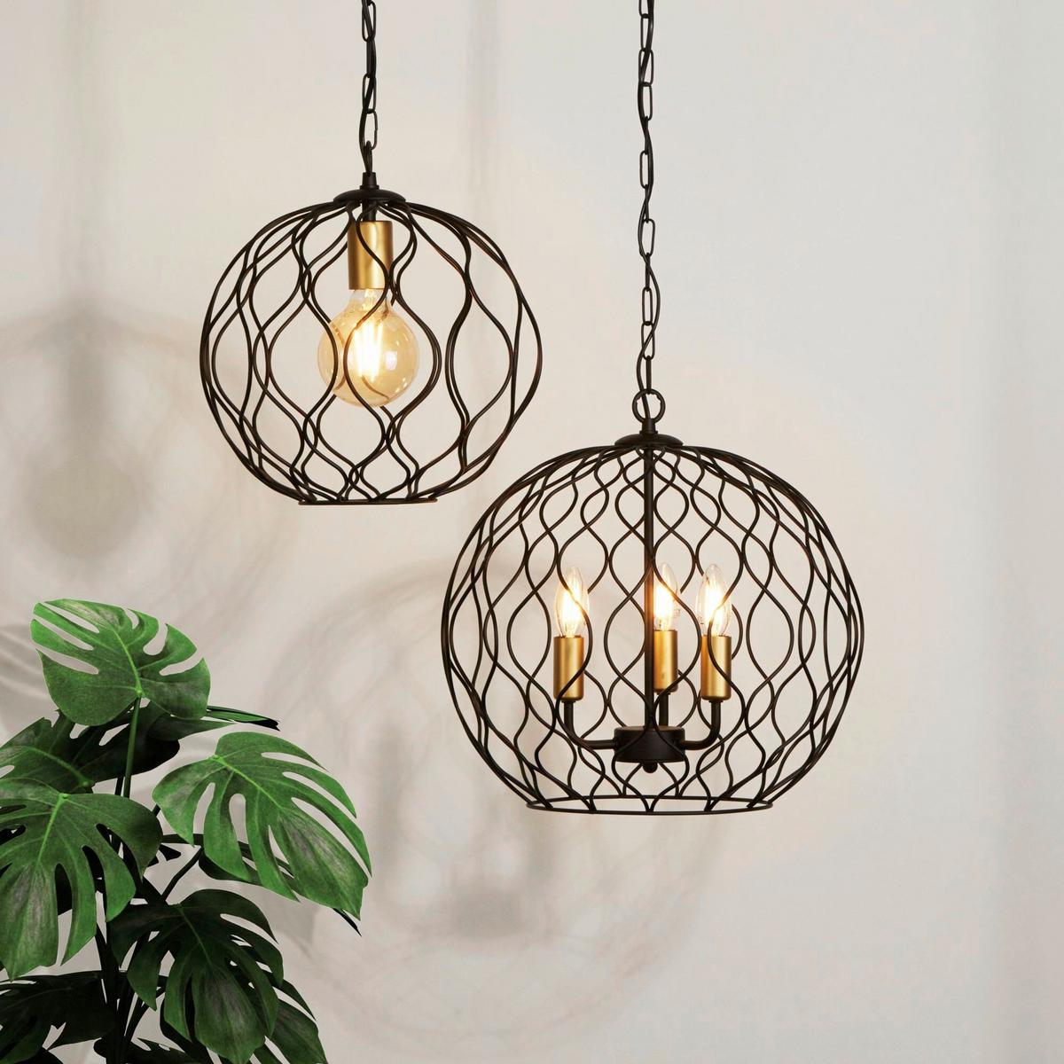 Függőlámpa 4511-1bk - fekete/aranyszínű, Design, fém (31.5/33cm)