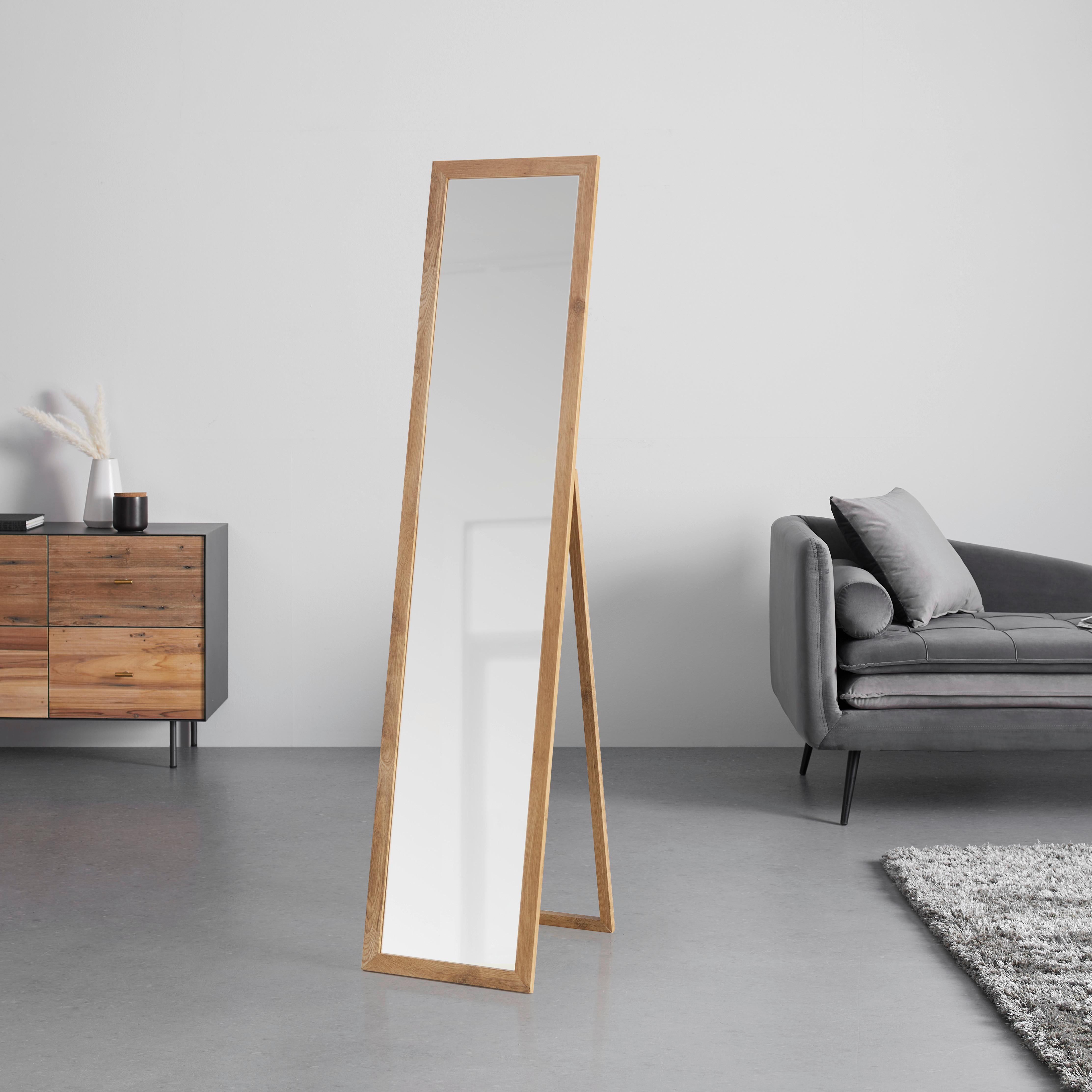 GOLVSPEGEL RIO EICHE -SB- - ekfärgad, Modern, trämaterial/glas (36/156/44cm) - Mömax