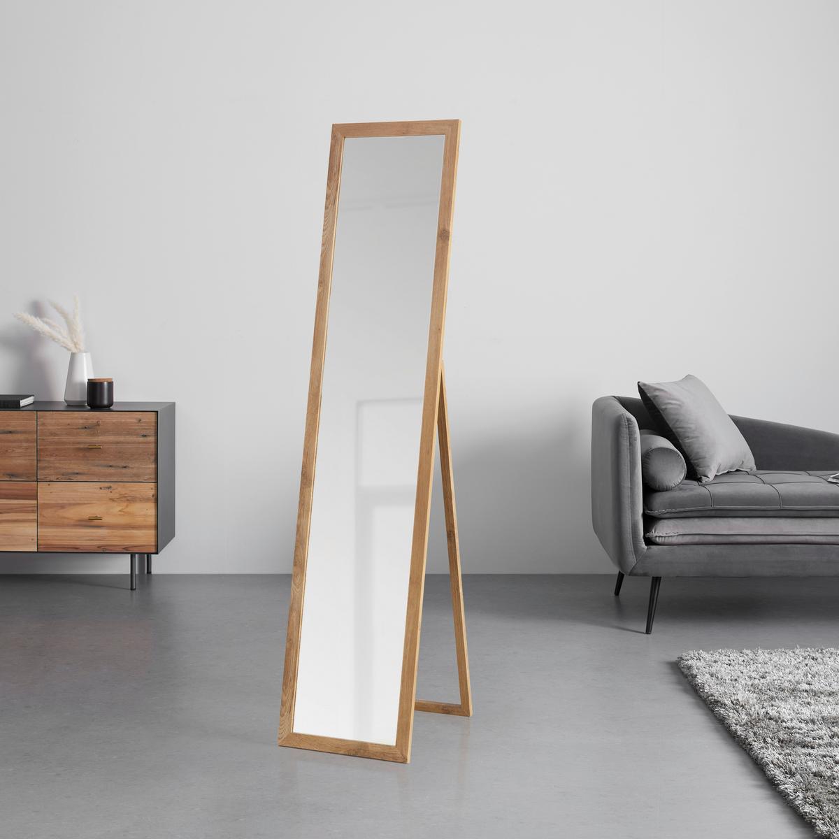 Podno Ogledalo Rio - boje hrasta, Moderno, staklo/drvni materijal (36/156/44cm) - Modern Living