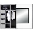 Dulap Cu Uși Culisante Toledo - alb/negru, Modern, sticlă/compozit lemnos (270/210/60cm)