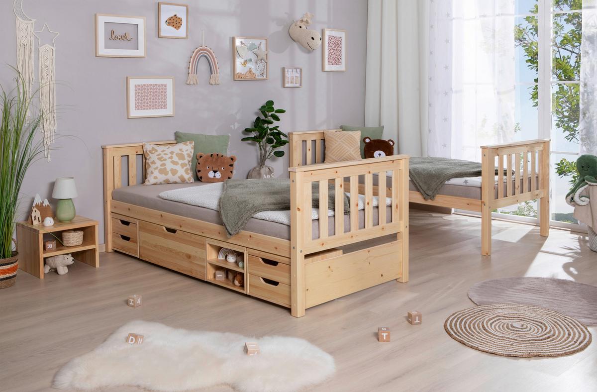 Etagenbett Holz Sammy ca. 90x200 cm - Naturfarben, MODERN, Holz (90/200cm) - MID.YOU