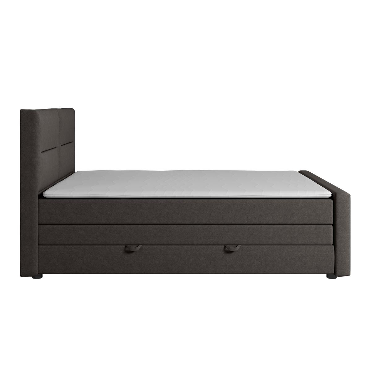 Boxspringbett Kyoto ca. 180x200 cm - Anthrazit, MODERN, Holz/Kunststoff (180/200cm) - MID.YOU