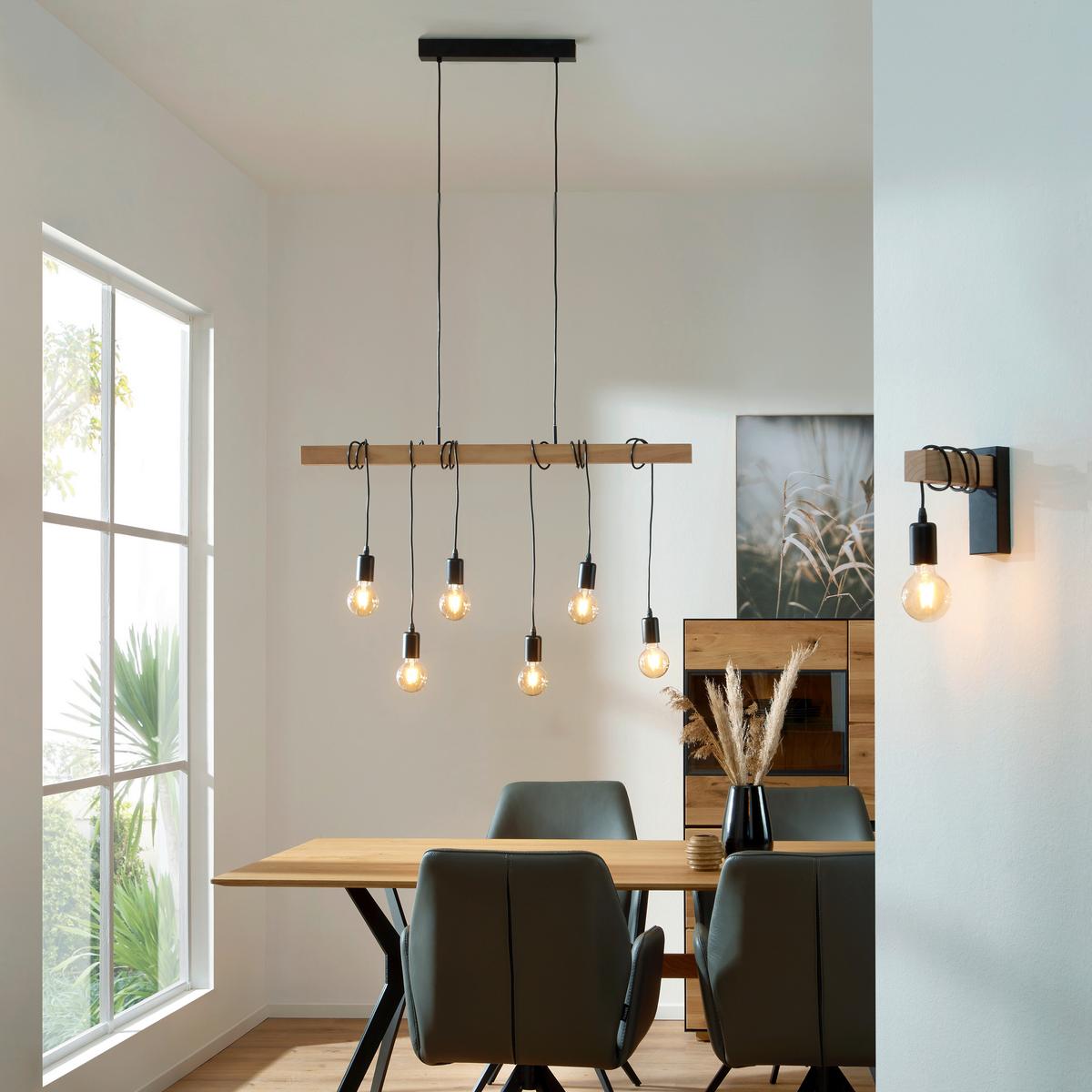 LAMPA WISZĄCA 78845 TOWNSHEND *SBM* - czarny/brązowy, Lifestyle, metal/drewno (100cm) - Marama