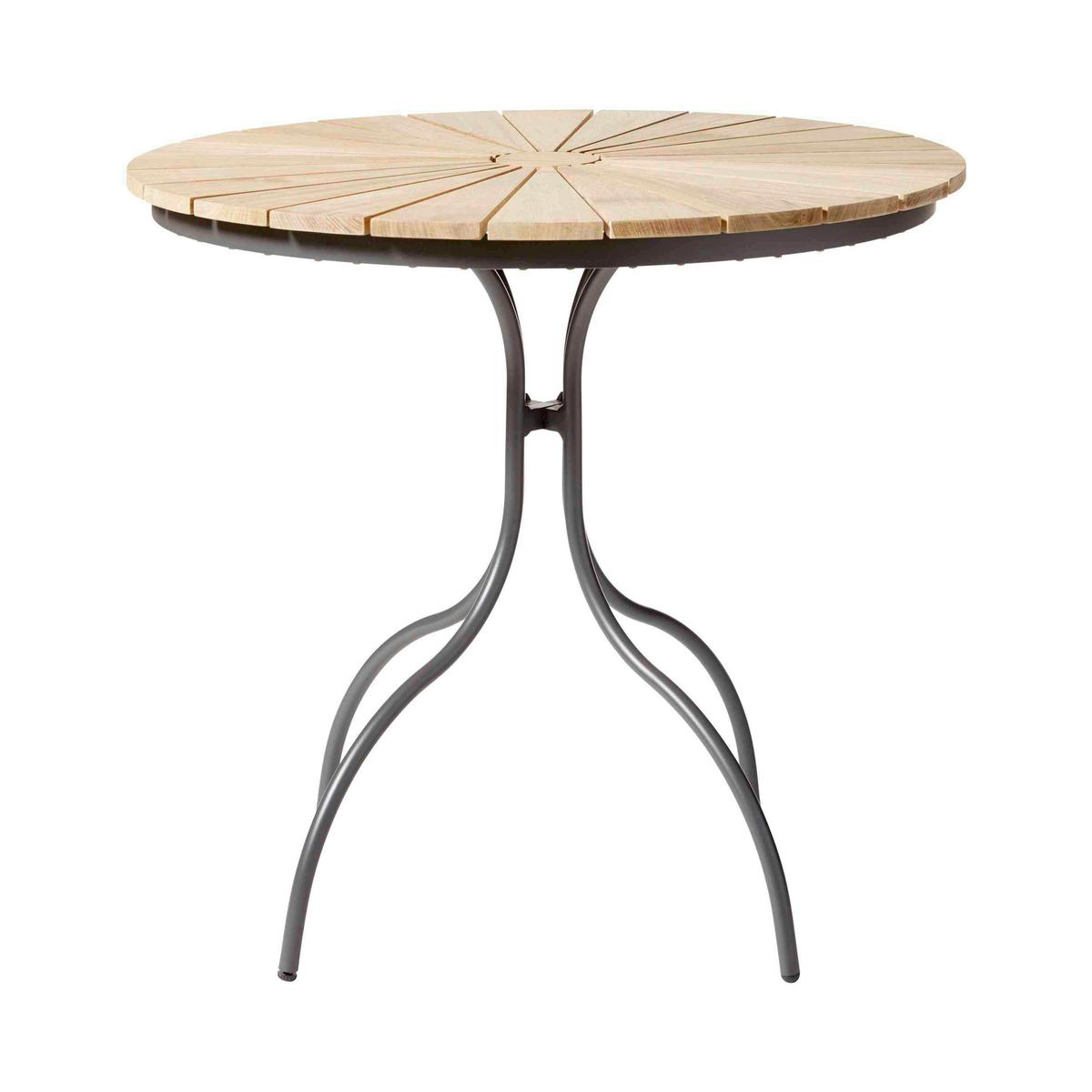 Gartentischgruppe Ellen/ Parc Cafe Set - Anthrazit/Teakfarben, Natur, Holz/Metall (120/120/80cm) - Gardenson