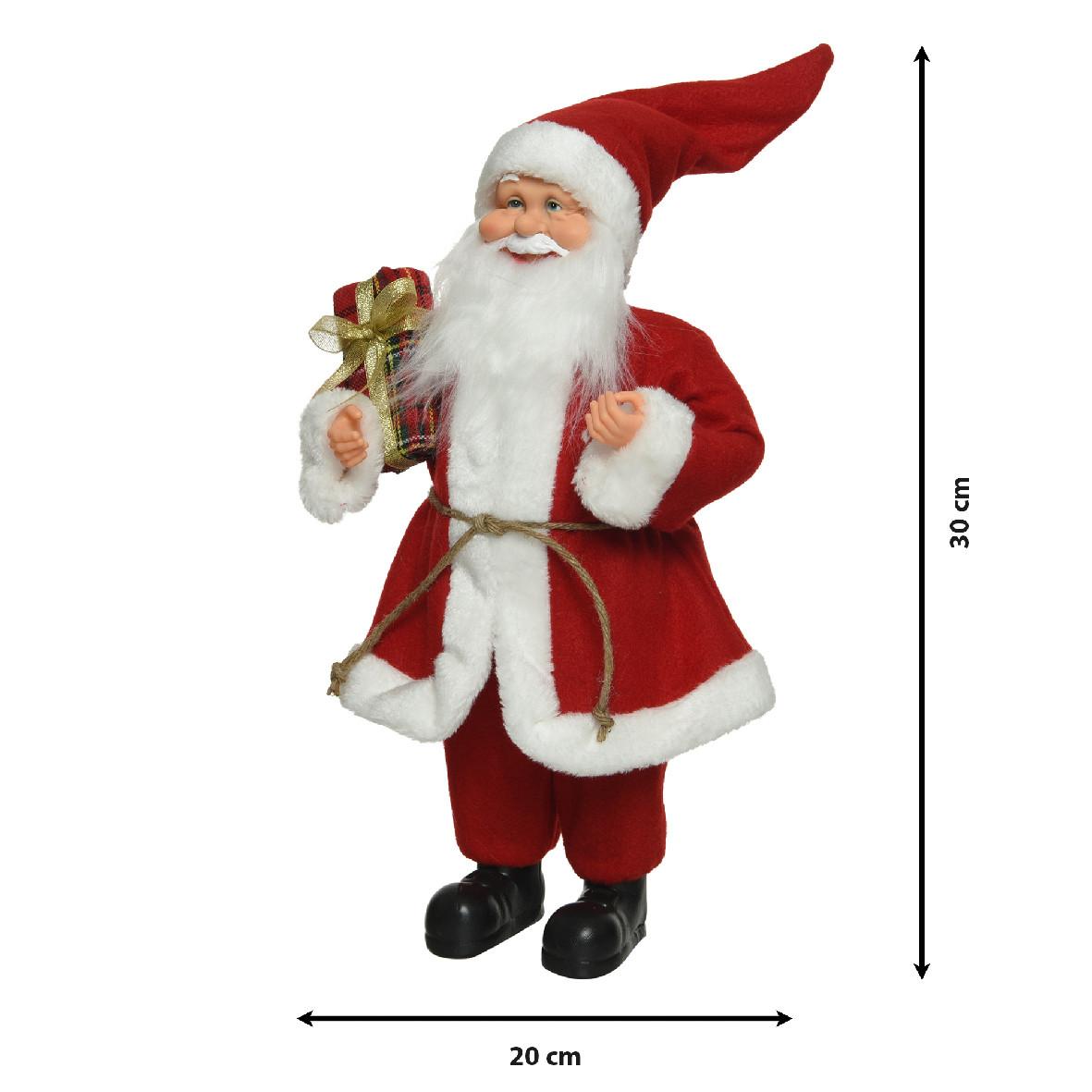 Djed Božićnjak Santa, Visina:30cm - crvena, Basics, plastika (10/20/30cm)