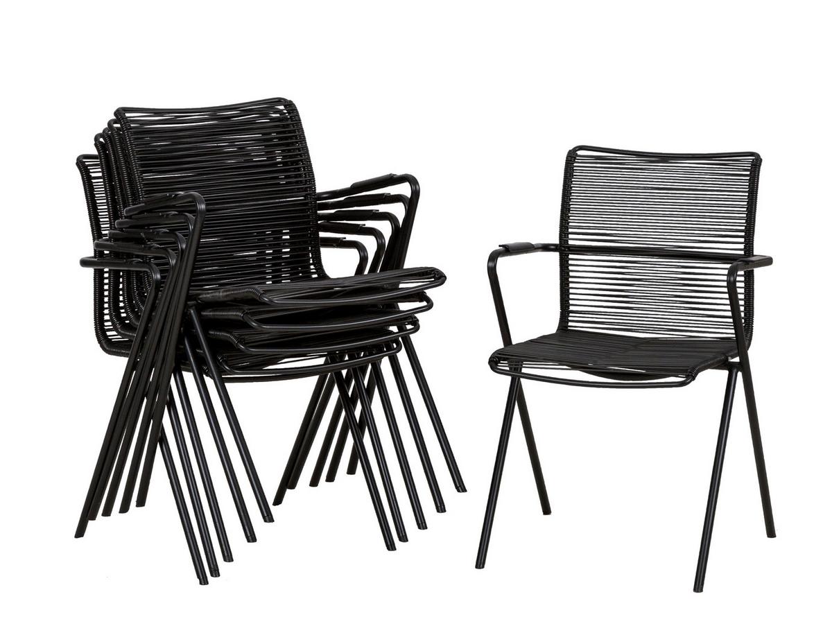 Set Vrtnih Stolov Alpha Rope, 6 Kos, Aluminij, Antracit - črna/antracit, Basics, kovina/umetna masa (55/57/83cm) - Acamp