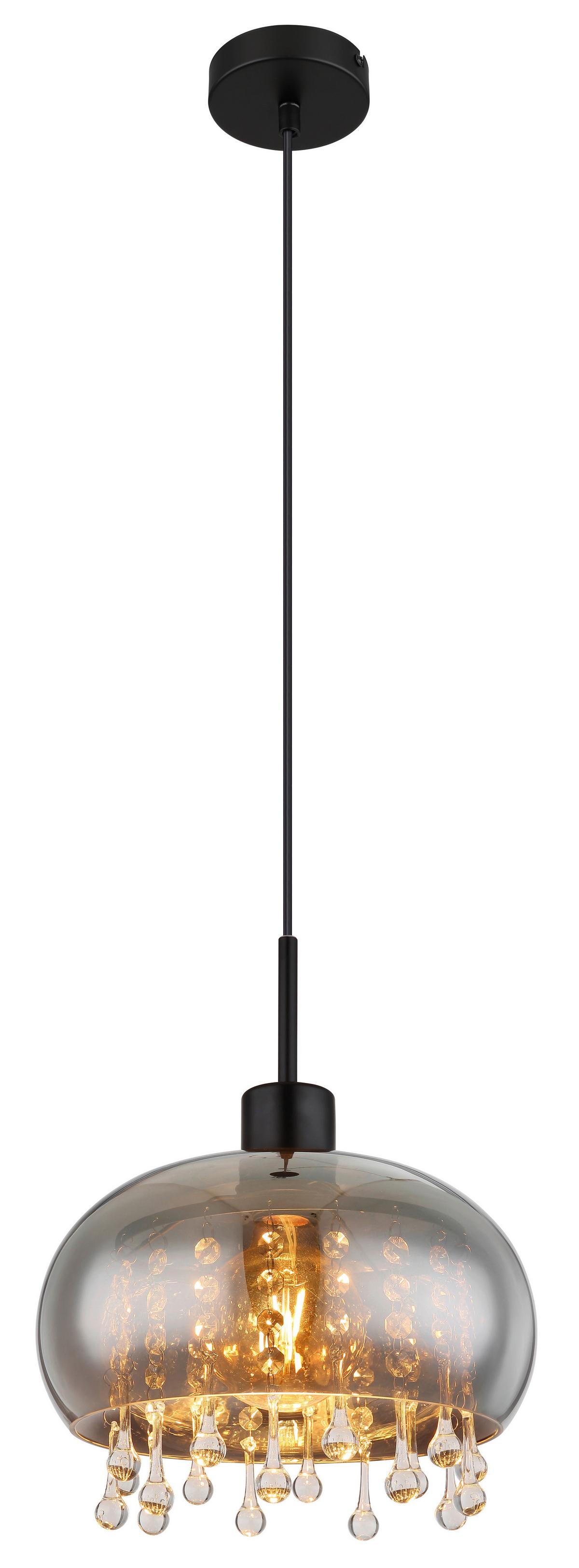 Viseča Svetilka 15839h1 Corry - siva/črna, Trendi, kovina/steklo (28/120cm)