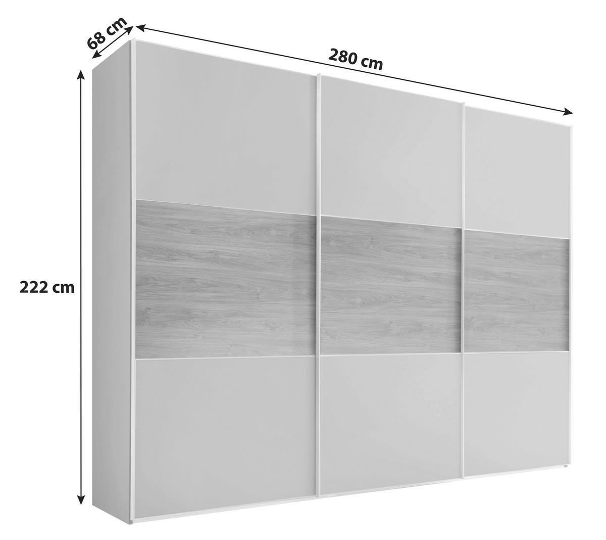 Ormar S Kliznim Vratima Includo - siva/hrast Artisan, Design (280/222/68cm) - Premium Living