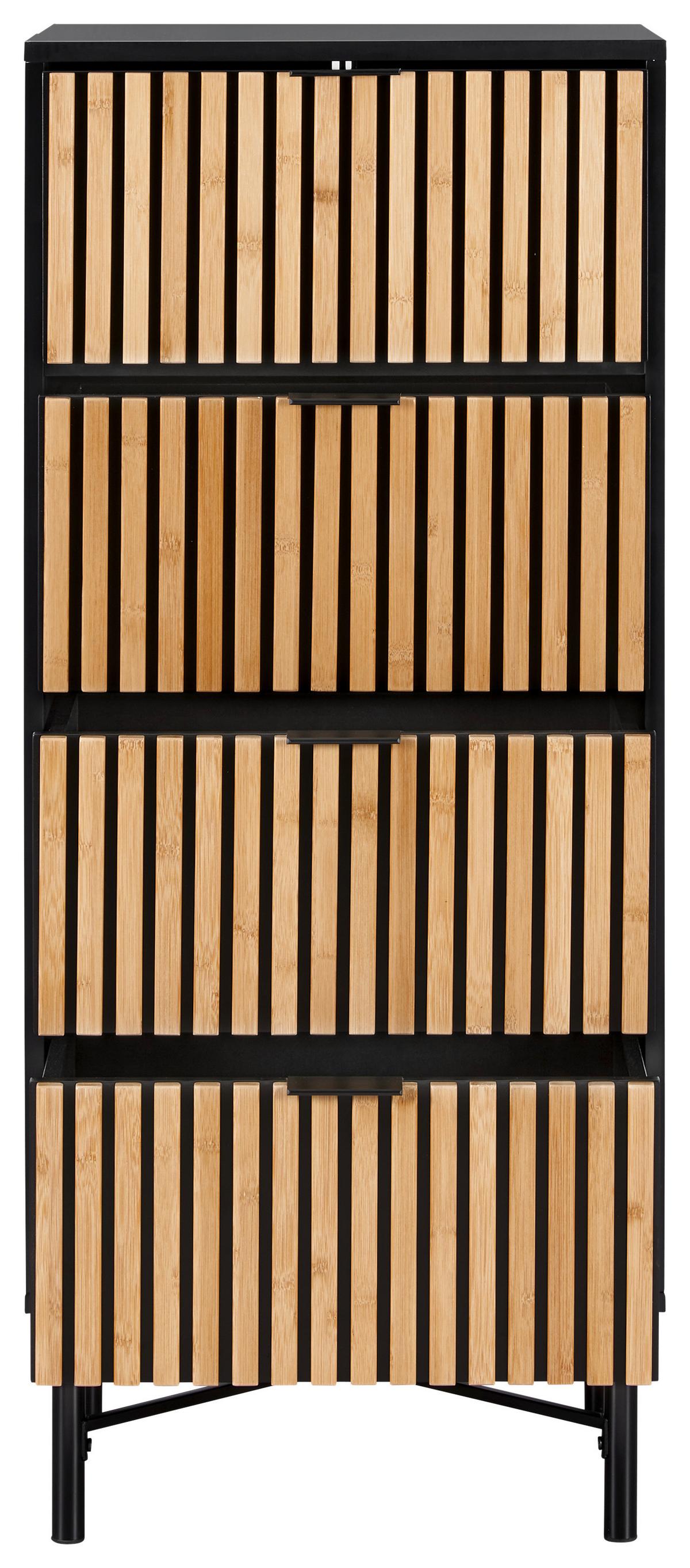 Komoda Madrid, Barva Hrasta, Črna - črna/naravne barve, Moderno, kovina/leseni material (48/114/40cm) - Mömax