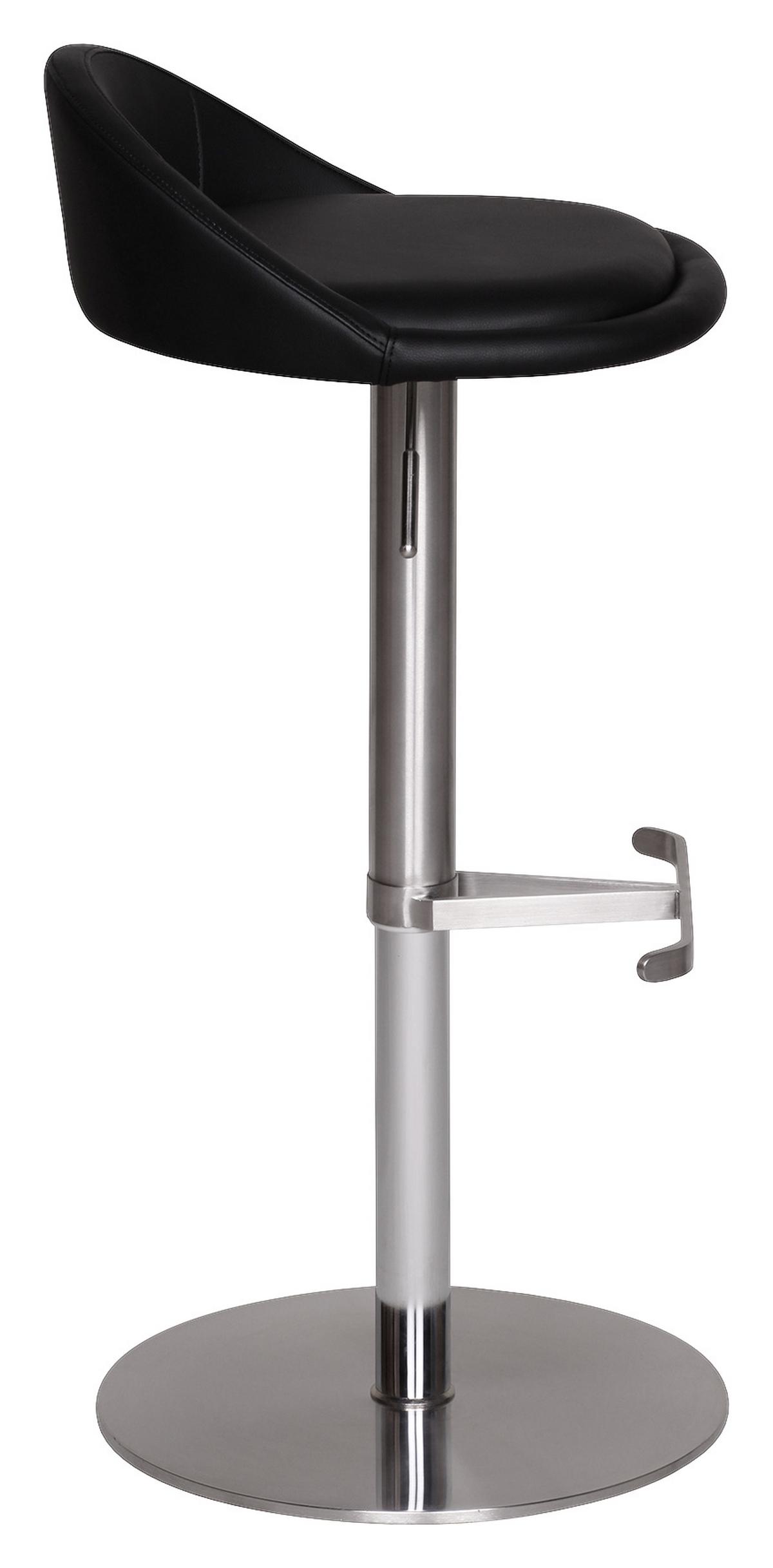 Barski Stol Wl1.281 - srebrne barve/črna, Moderno, kovina/tekstil (43/54-79/43cm) - MID.YOU