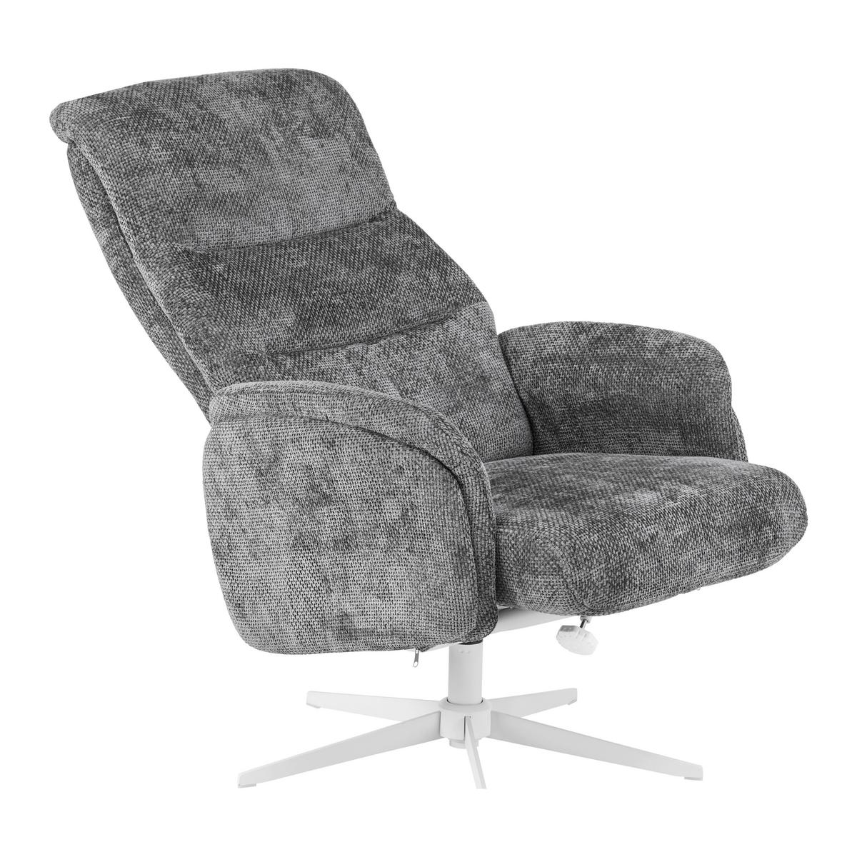 RELAXSESSEL STAR - Weiss/Graphitfarben, Modern, Textil/Metall (72/107-95/86-110cm) - Mömax