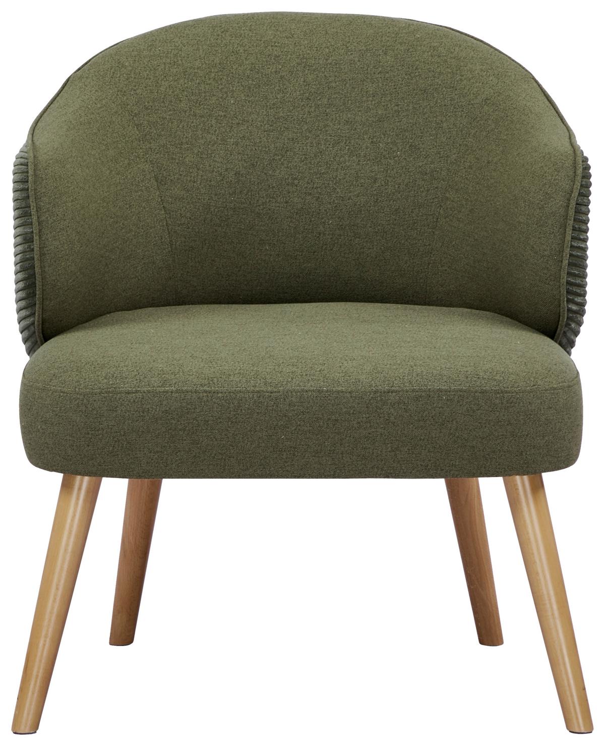 Fotelja Como - zelena/prirodne boje, Moderno, drvo/tekstil (70/81/69cm) - Mömax