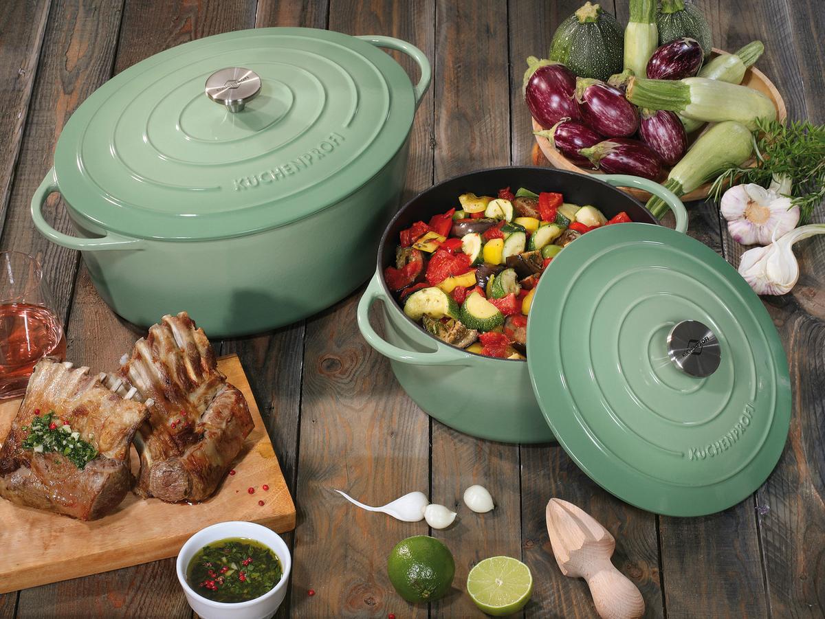 GARNEK DO ZAPIEKANIA 0402000333 - jadeitowa zieleń, Basics, metal (38,6/26cm) - KÜCHENPROFI