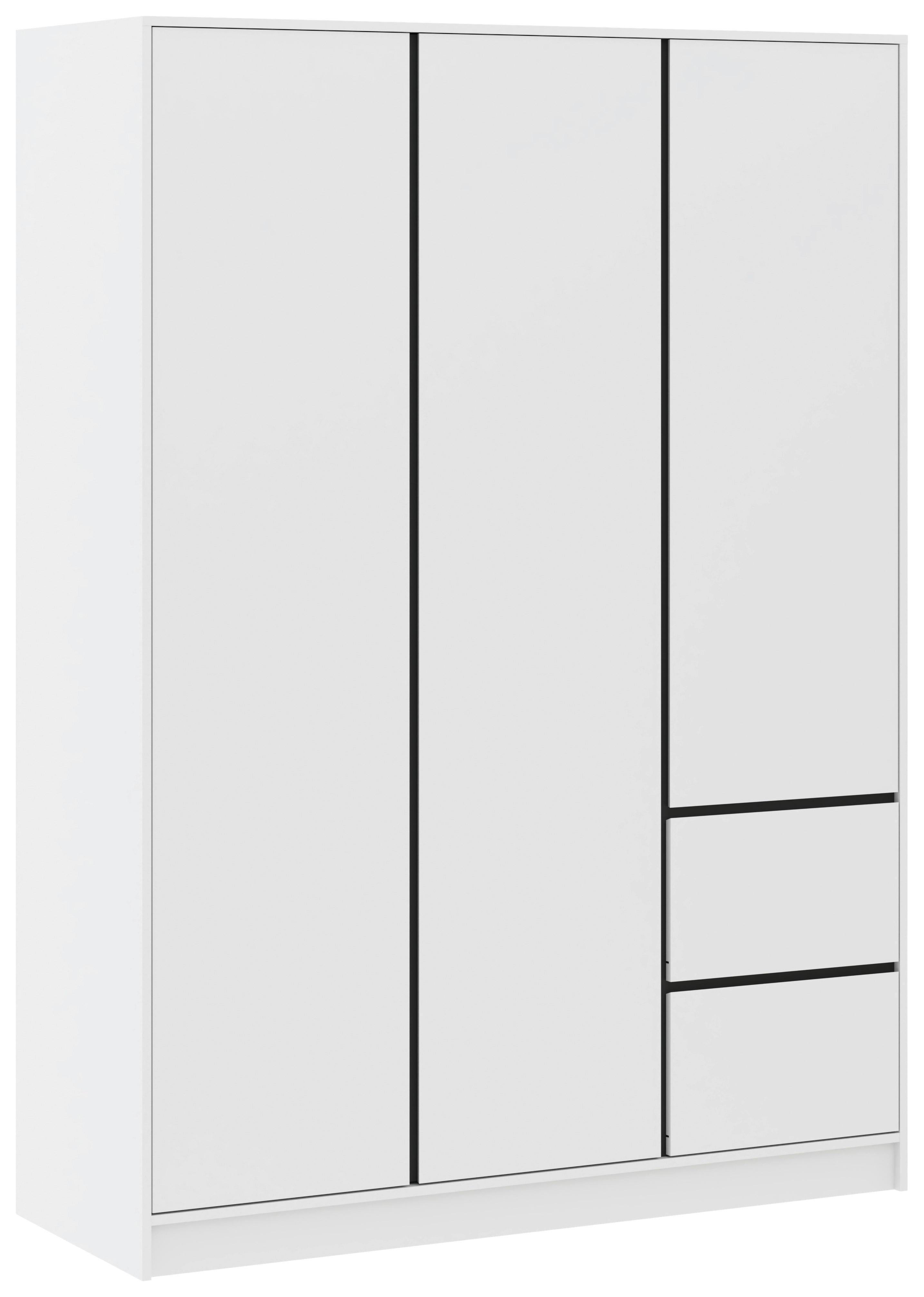 GARDEROB BASIT - vit, Klassisk, trämaterial (147/206/57cm) - Mömax
