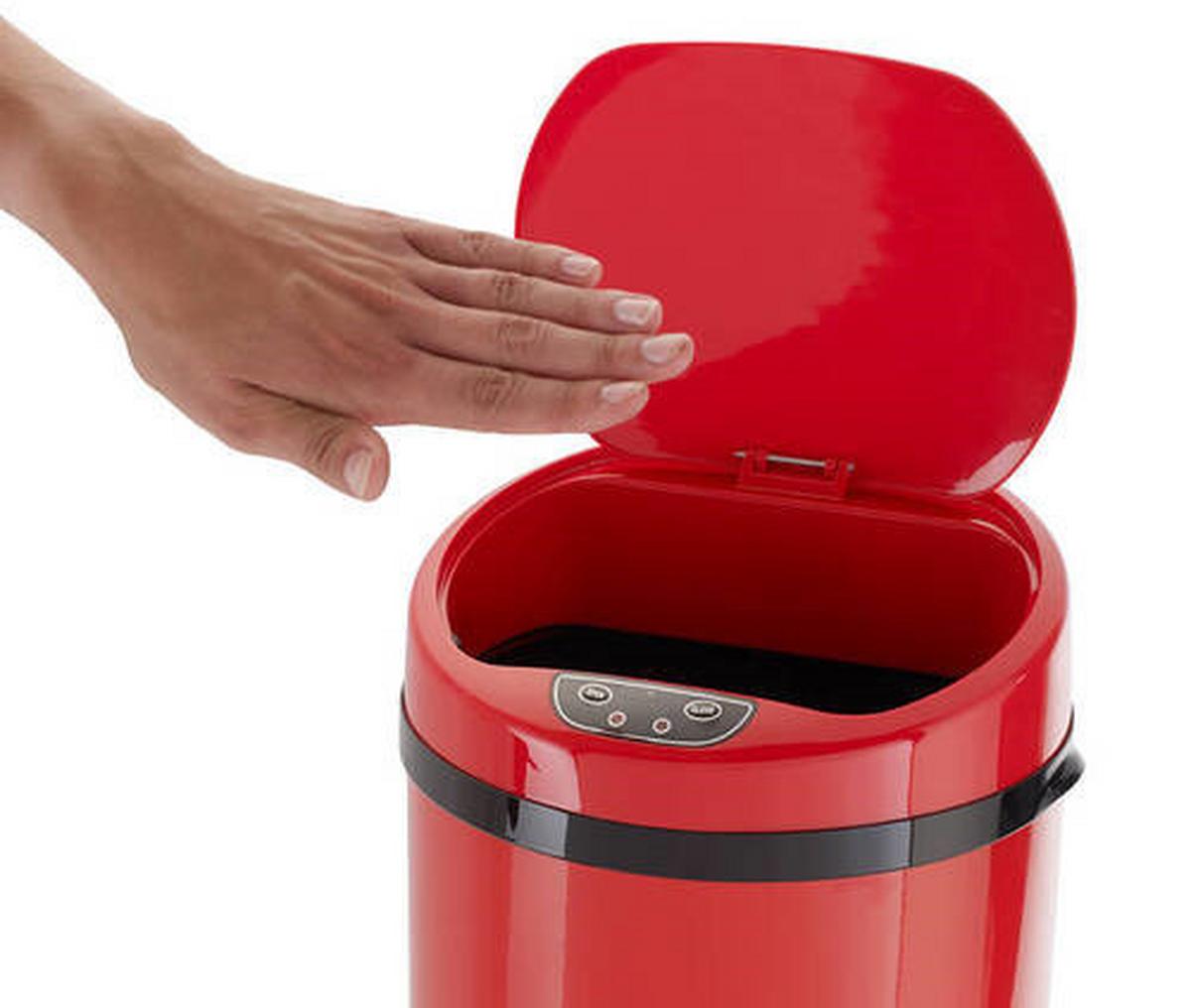 Koš Za Smeti Sensor, 9 L - rdeča/črna, Konvencionalno, kovina/umetna masa (24,5/37,5cm) - Echtwerk