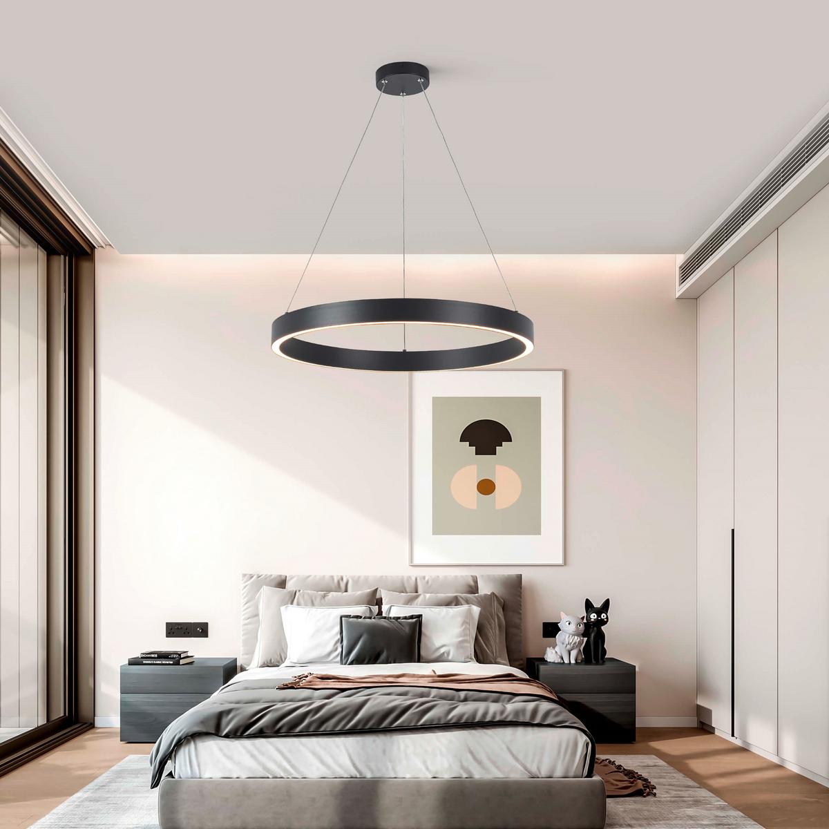 Led-hängeleuchte Lp-03371p Sbk Midway - Schwarz, Design, Metall (126/60/60cm)
