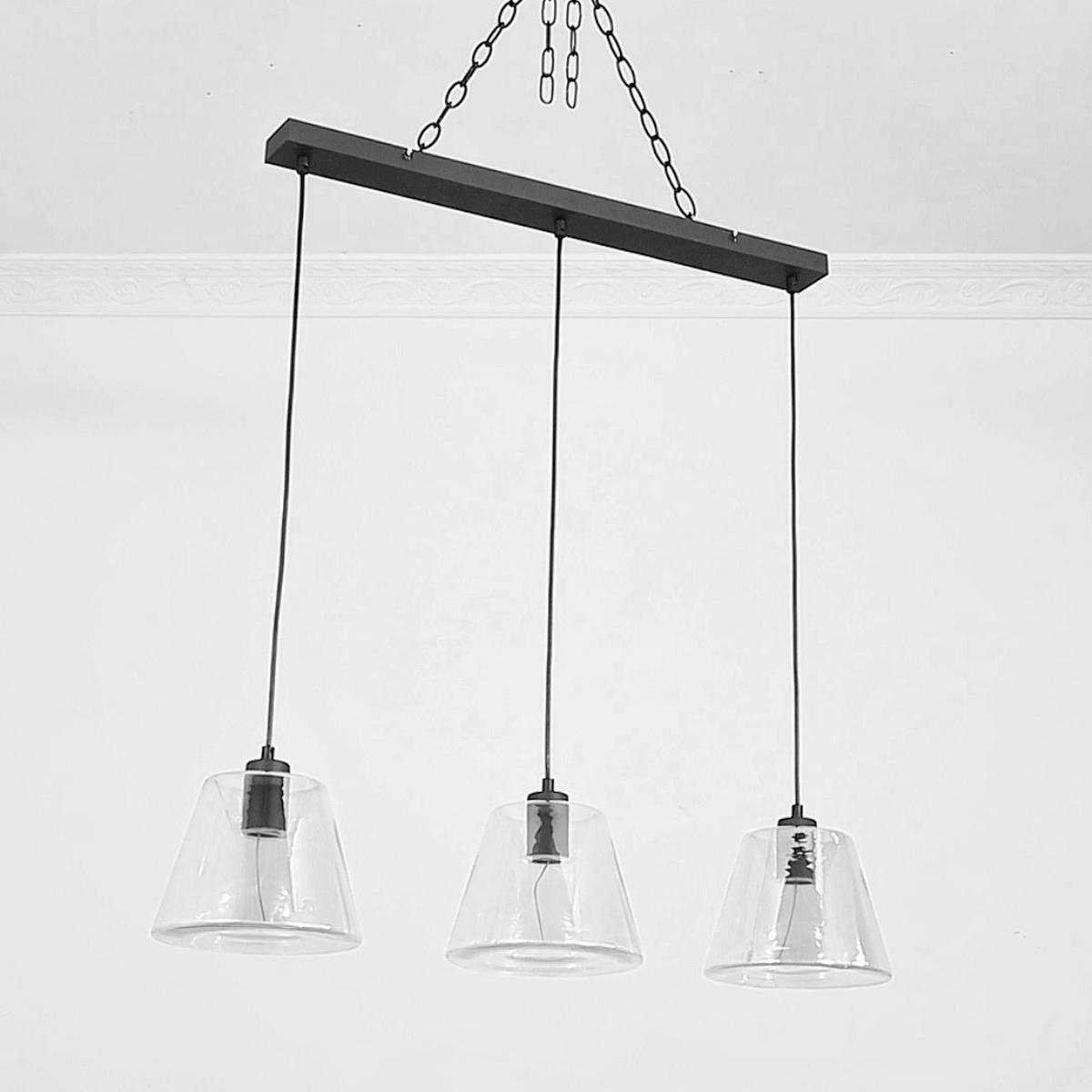 LED Függőlámpa Jom - fekete/borostyánszínű, Modern, műanyag/Üveg (79/19/120cm) - Mömax