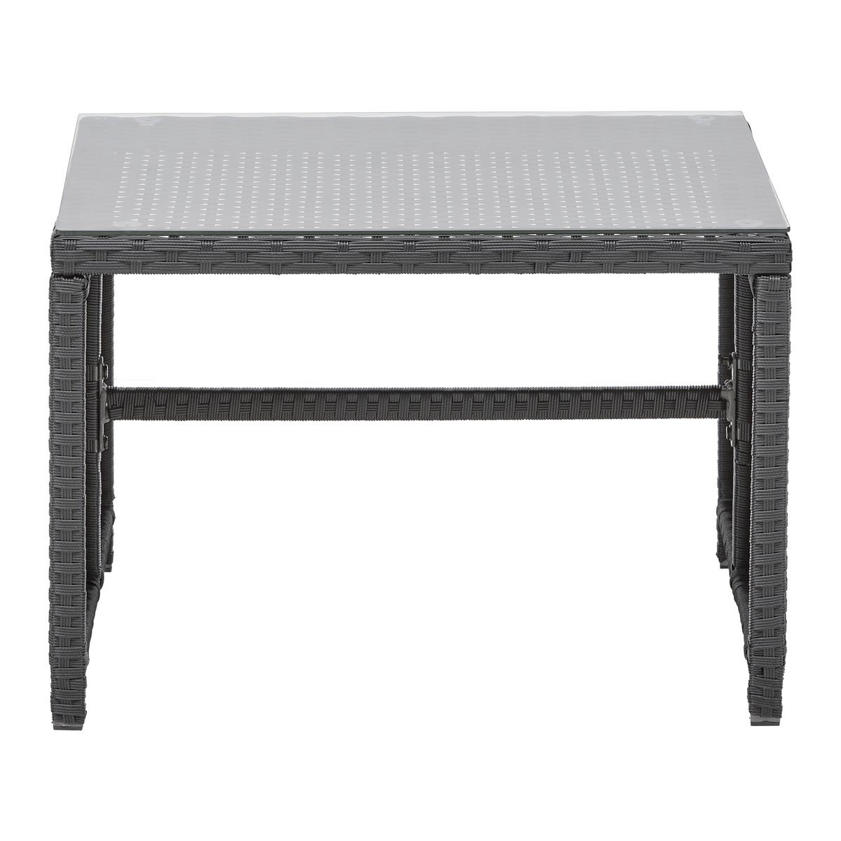 Set lounge Michelle - negru/transparent, Modern, plastic/sticlă - Modern Living