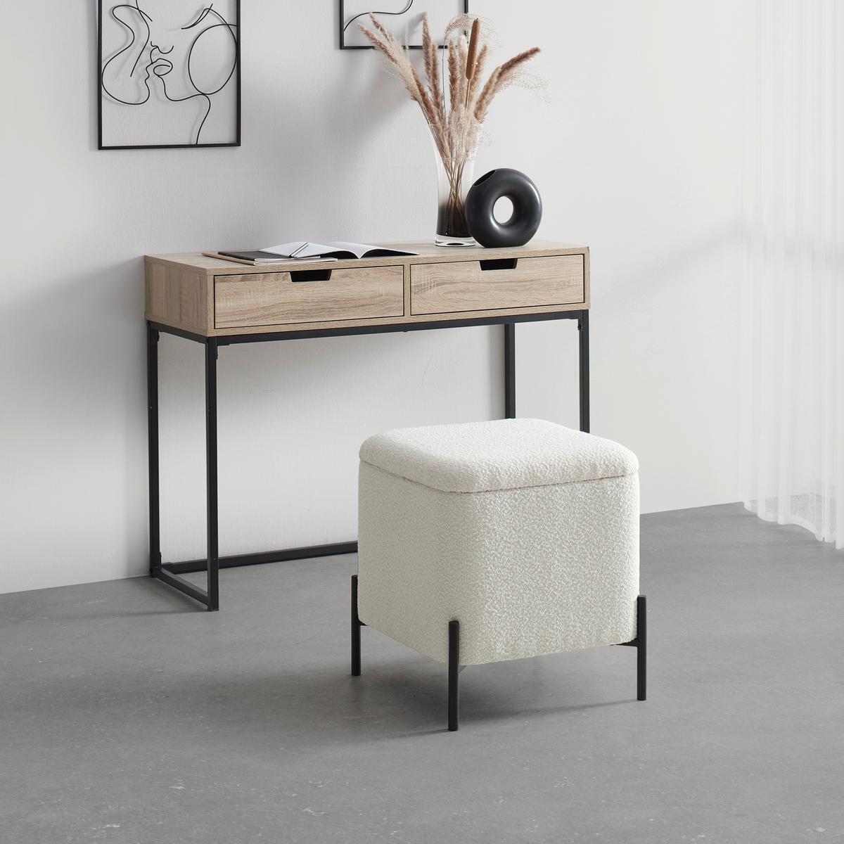 Hocker Mixo Weiß - Schwarz/Weiß, MODERN, Holzwerkstoff/Textil (43cm) - Mömax