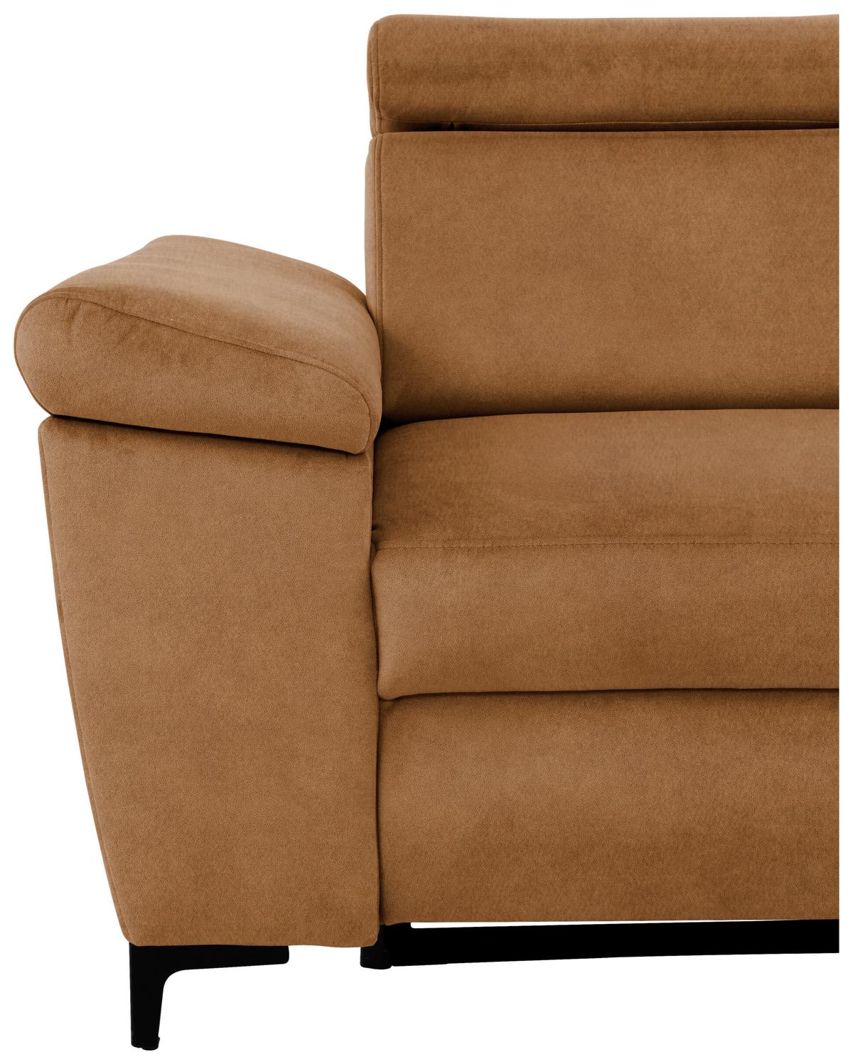 Sedežna Garnitura Santi, Oranžna, Ležišče, Predal - črna/oranžna, Moderno, kovina/tekstil (258/176cm) - Modern Living