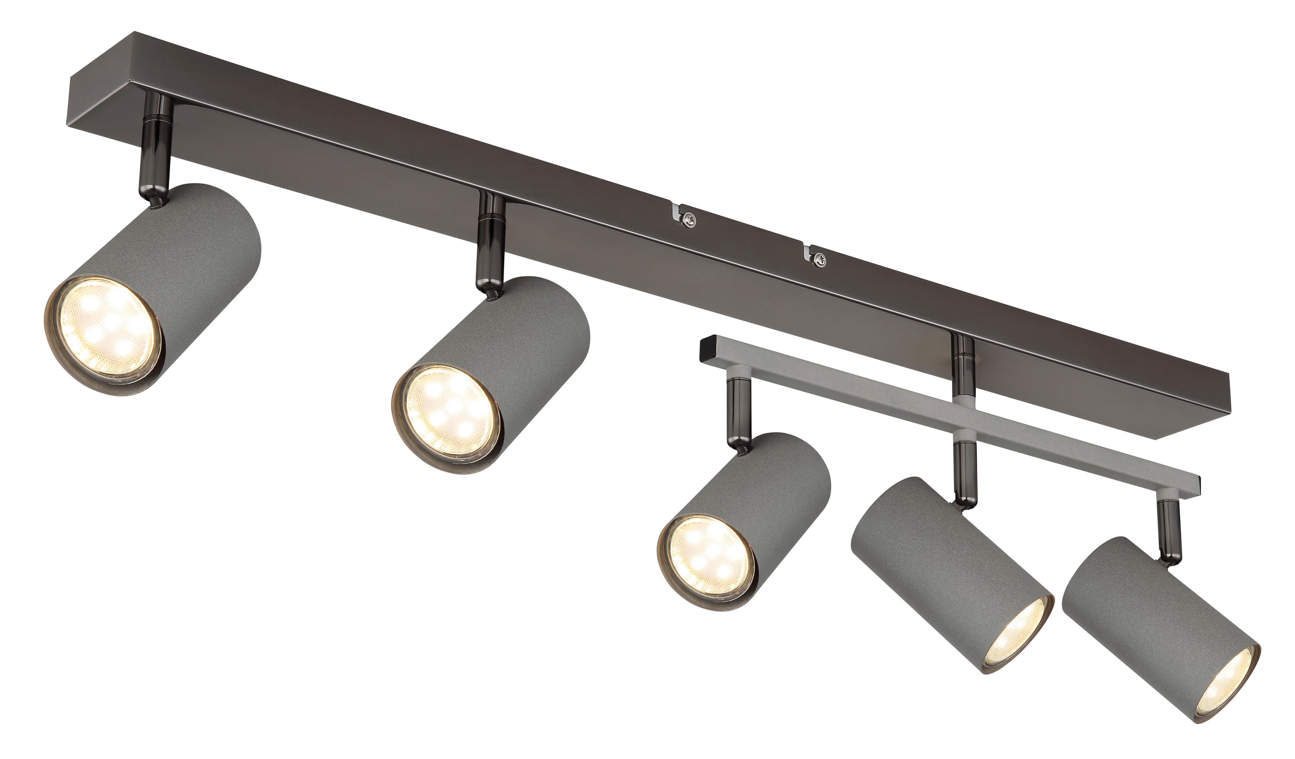 Strahler Robby Grau/Schwarzchrom max. 35 Watt - Schwarzchrom/Grau, Design, Metall (70/35/17cm) - Globo