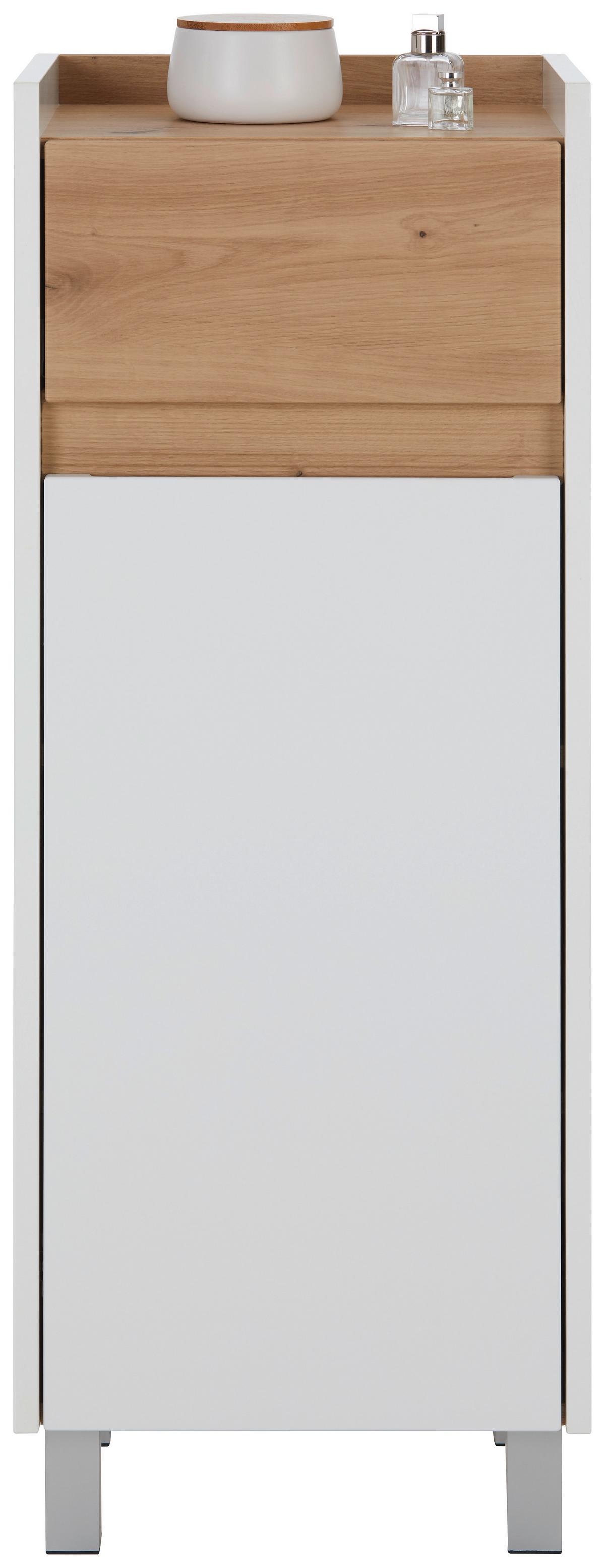 Spodnja Omarica Como -Exklusiv-, Bela, Hrast - barve hrasta/bela, Moderno, umetna masa/leseni material (40/105/33cm) - Premium Living