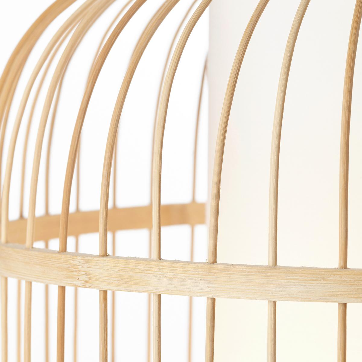 Hängeleuchte Bones Naturfarben/Weiß max. 40 Watt - Naturfarben/Weiß, Natur, Holz/Textil (30/150cm) - Brilliant