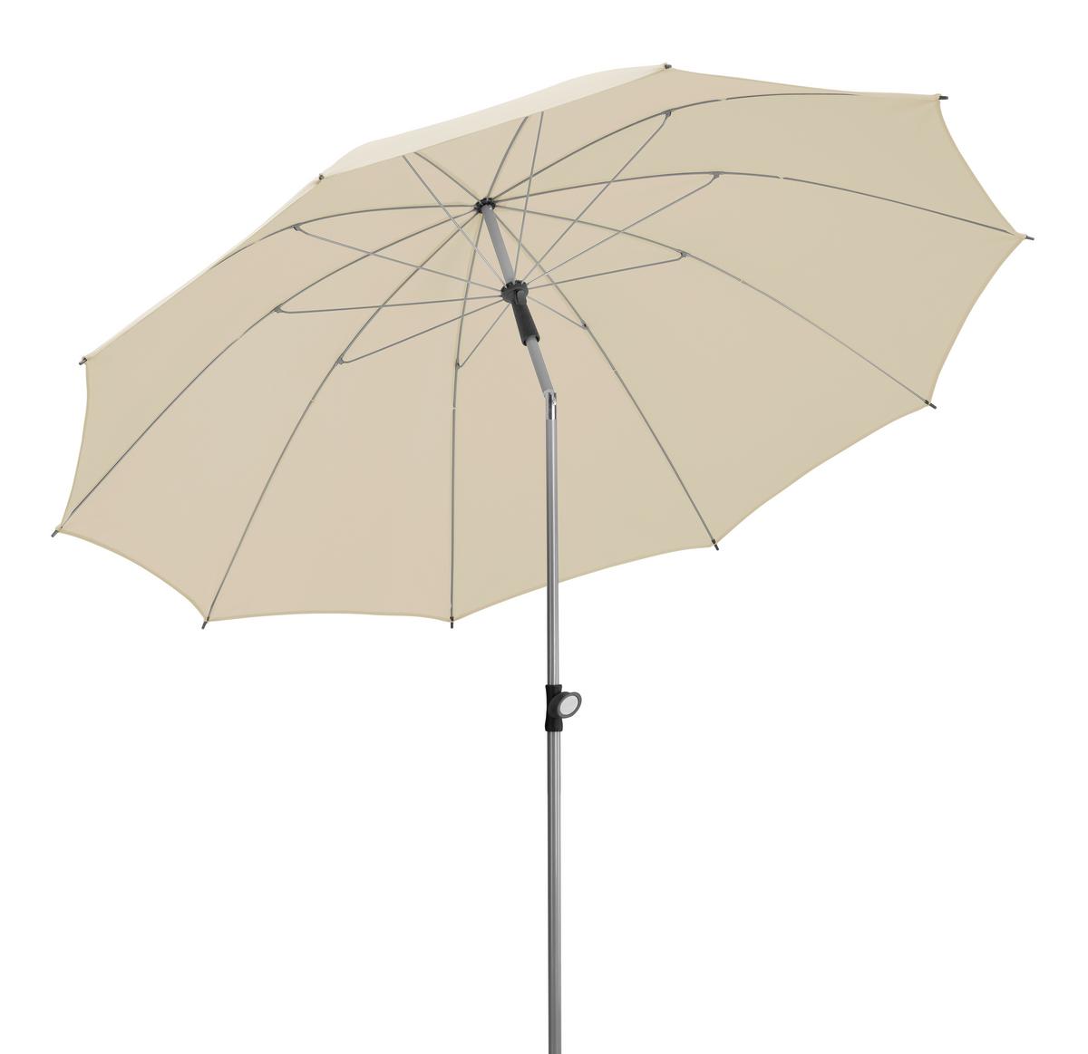 Sonnenschirm Locarno ca. 220x 231x220 cm Naturfarben - Silberfarben/Naturfarben, Basics, Textil/Metall (220/231/220cm) - Schneider