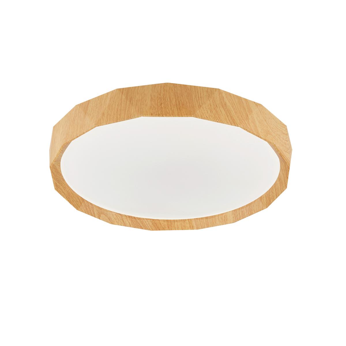 Led Stropna Svjetiljka Cadix - bijela, Natur, drvo/metal (38.5/38.5/7cm)