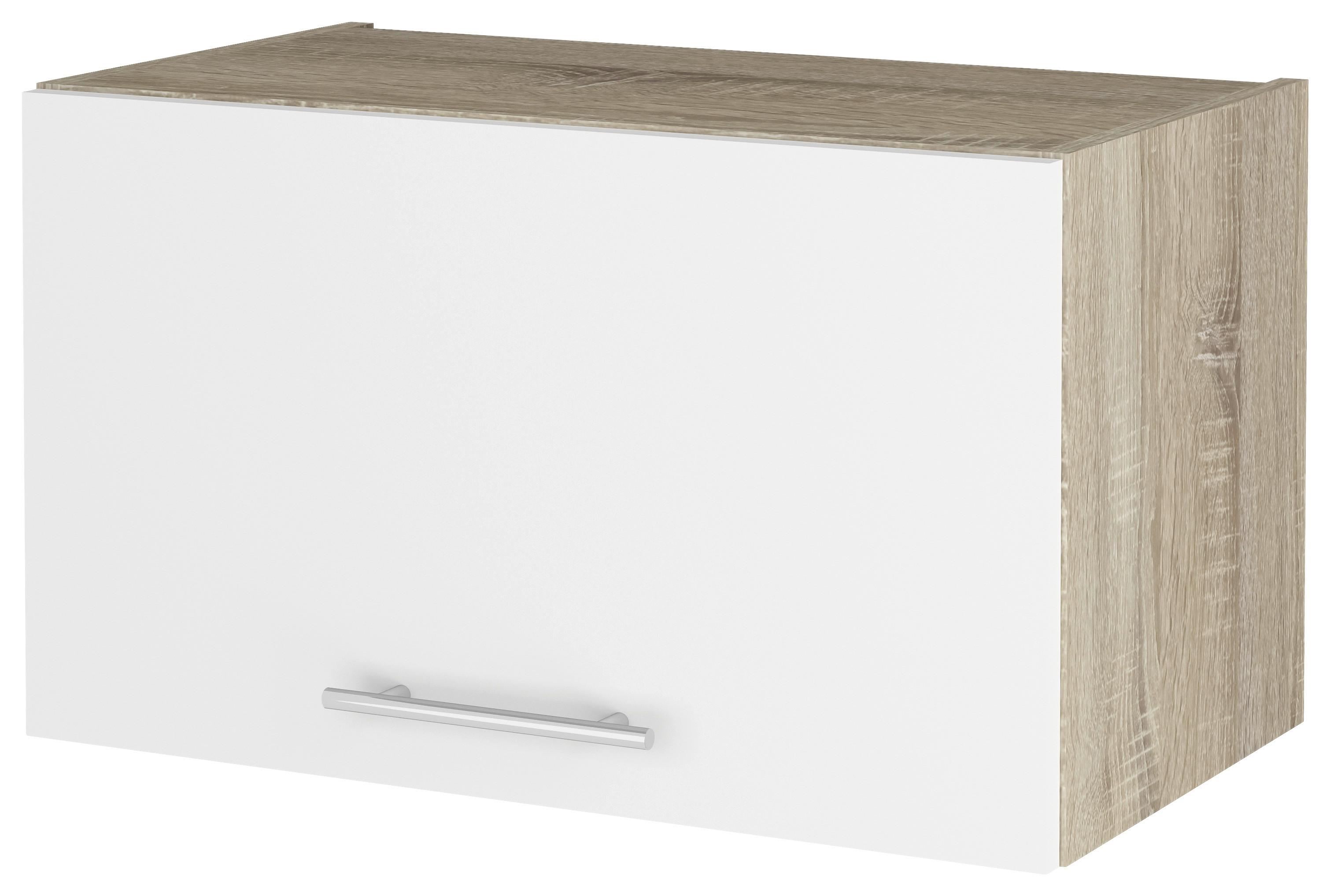 Konyhai Faliszekrény Corina - Sonoma tölgy/alumínium színű, Modern, műanyag/fém (60/36,2/34,6cm)