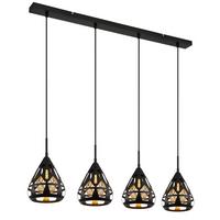 Hängeleuchte Hassan Schwarz max. 40 Watt - Schwarz, Basics, Kunststoff/Metall (92/17/120cm) - Globo