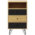 Kommode in Naturfarben/Schwarz - Schwarz/Naturfarben, MODERN, Holzwerkstoff/Metall (48/85/40cm) - Modern Living Kommode in Naturfarben/Schwarz - Schwarz/Naturfarben, MODERN, Holzwerkstoff/Metall (48/85/40cm) - Modern Living