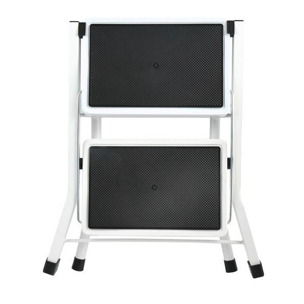 KLAPPTRITTLEITER 130009 - Weiss/Schwarz, Basics, Kunststoff/Metall (49,5/48,5/44,5cm) - Spirella