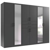 armoire à portes battantes Graphitfarben - Graphitfarben/Schwarz, Konventionell, Glas/Holzwerkstoff (270/208/58cm) - Mömax
