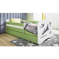 Otroška Postelja Babydreams, Bela, Zelena, 80x160cm - bela/zelena, Moderno, tekstil/leseni material (80/160cm) - MID.YOU