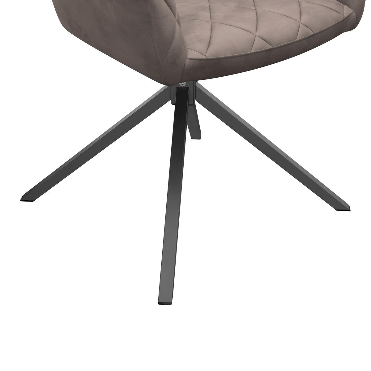 Stol Patti, Bež, Vrtljiv - črna/bež, Konvencionalno, kovina/tekstil (58/81/54cm)