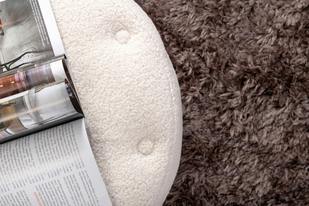 POUF BENJAMIN - Weiß, Design, Kunststoff/Textil (55/44/55cm) - Livetastic