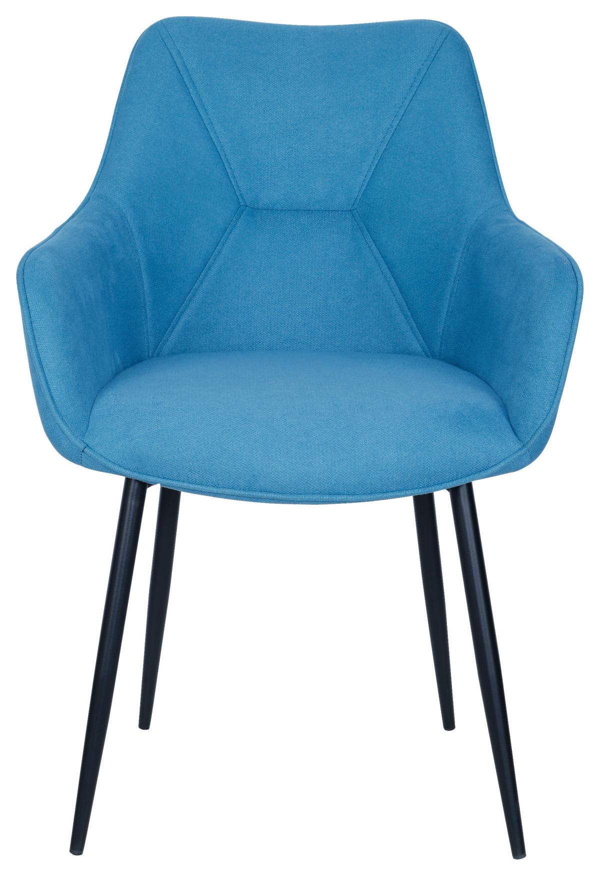 Naslanjač Elena, Turkizna - turkizna/črna, Moderno, kovina/tekstil (57/85/60cm) - Mömax