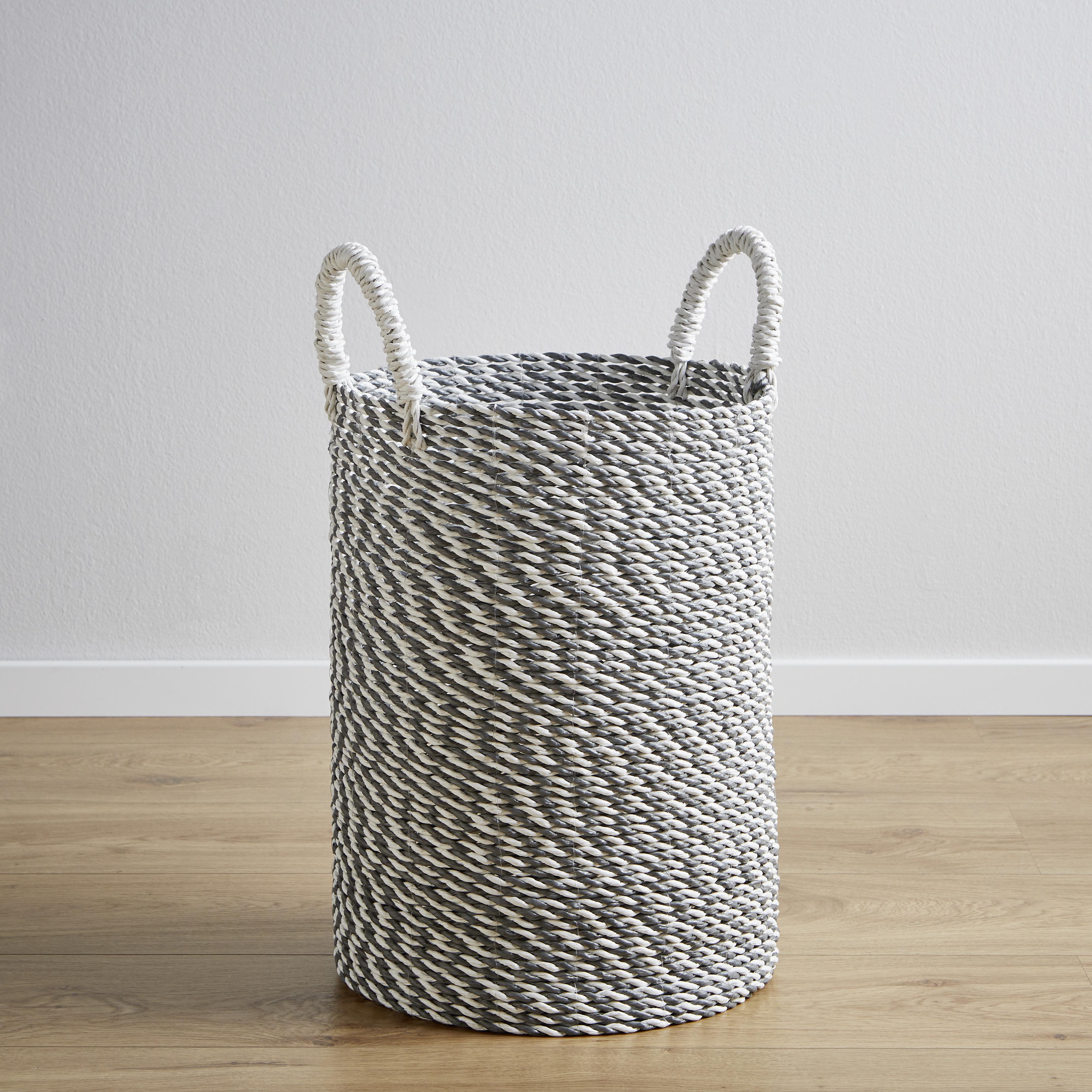 Korb Shannon in Grau Höhe ca. 41 cm - Grau, MODERN, Kunststoff (32/41cm) - Bessagi Home