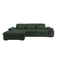 Ecksofa mit Bettkasten Rigatti ca. 184x314 cm Dunkelgrün - Dunkelgrün/Schwarz, MODERN, Textil/Metall (184/314cm) - Livetastic