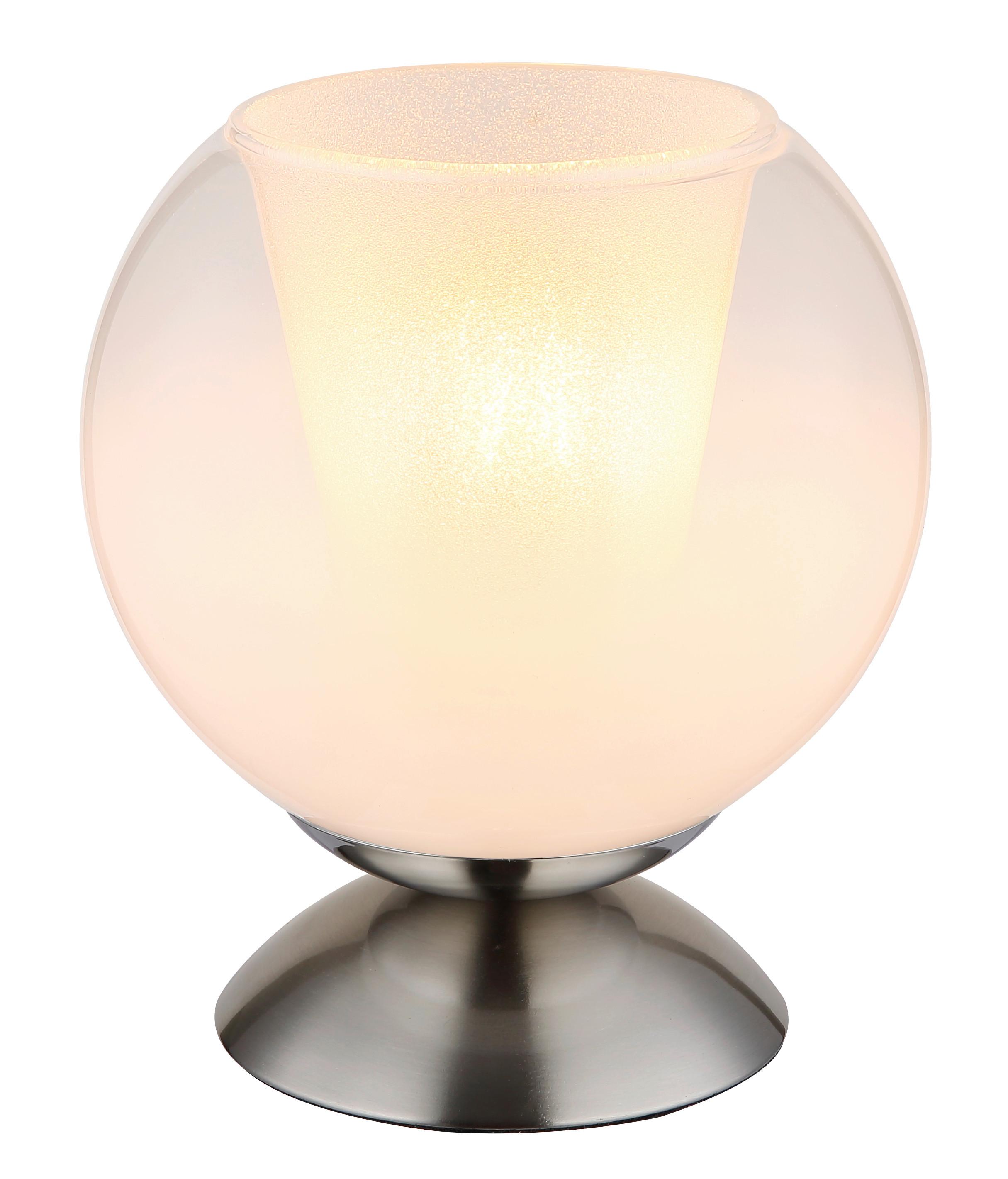 Stolna Svjetiljka Barry - bijela/siva, Basics, staklo/metal (18/19cm) - Globo