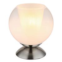 Stolna Svjetiljka Barry - bijela/siva, Basics, staklo/metal (18/19cm) - Globo