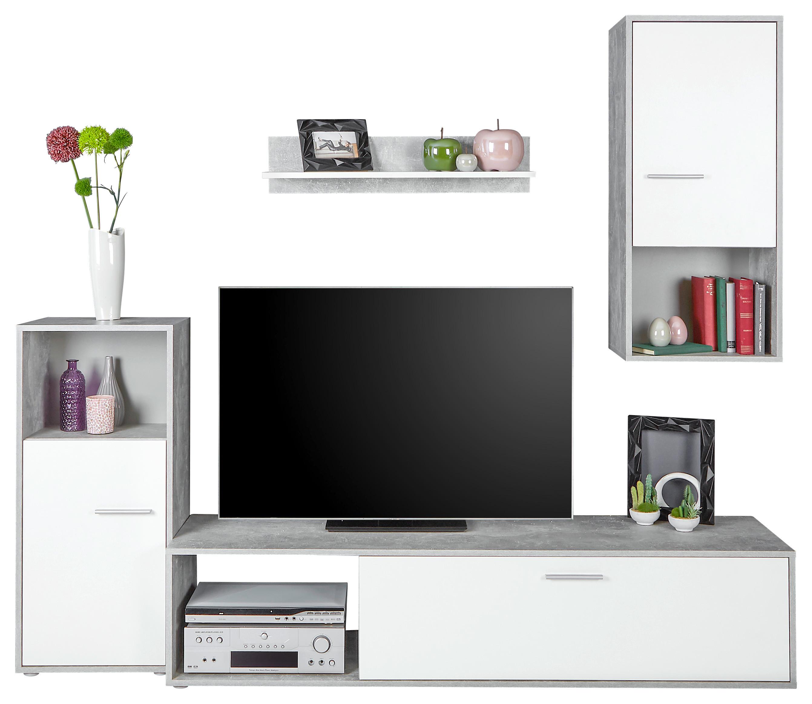 Mobilier camera de zi Aran - gri deschis/alb, Modern, material pe bază de lemn (221/183,5/40cm) - Best Price