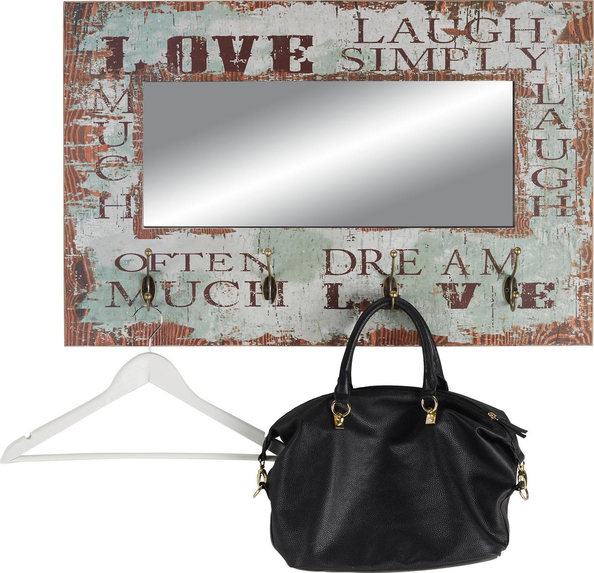 Zidno Ogledalo Simply 4 - višebojno, Lifestyle, drvo/metal (80/52/10cm) - Modern Living