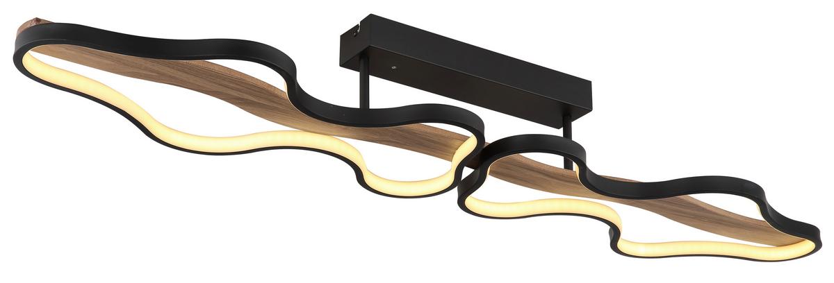 Led Mennyezeti Lámpa 67181d1 - sötétbarna/fekete, Design, műanyag/fa (112/25,5/15cm) - Globo